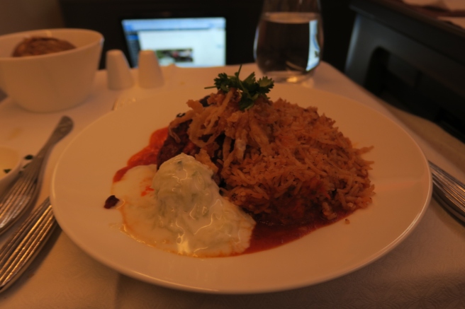 a plate of food on a table