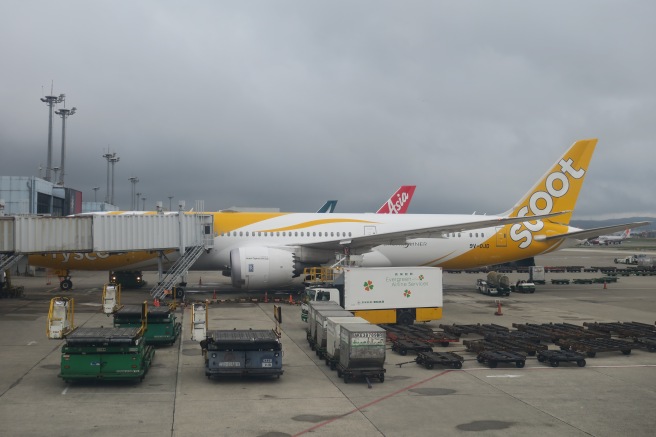 a large airplane parked at an airport