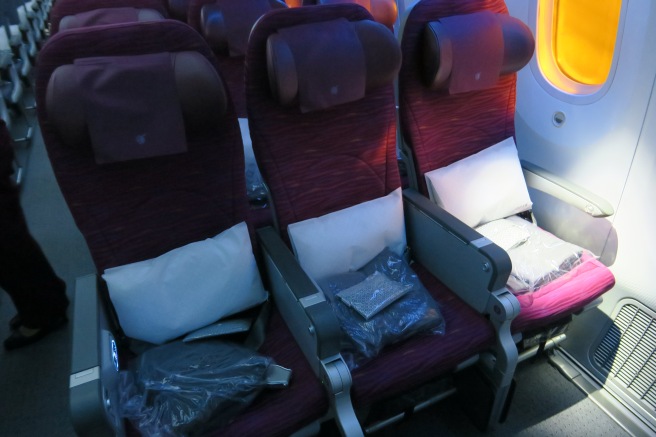 a row of seats on an airplane