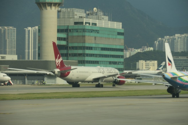 a plane on the runway