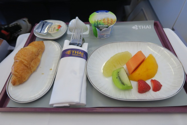 a tray with food on it