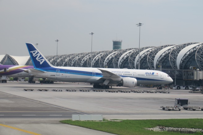 a large airplane on a runway