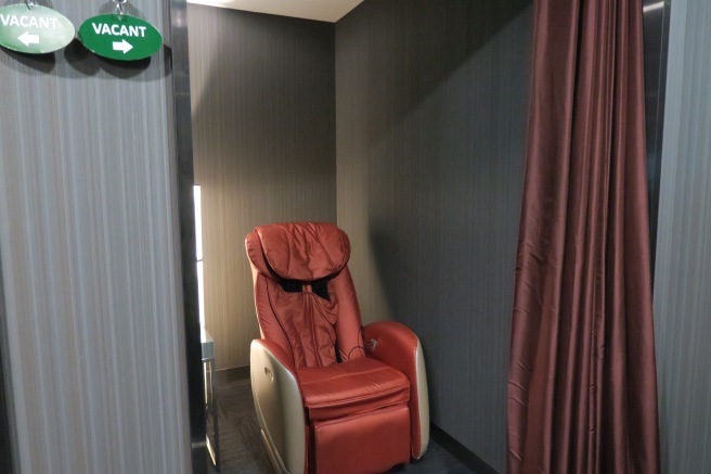 a massage chair in a room