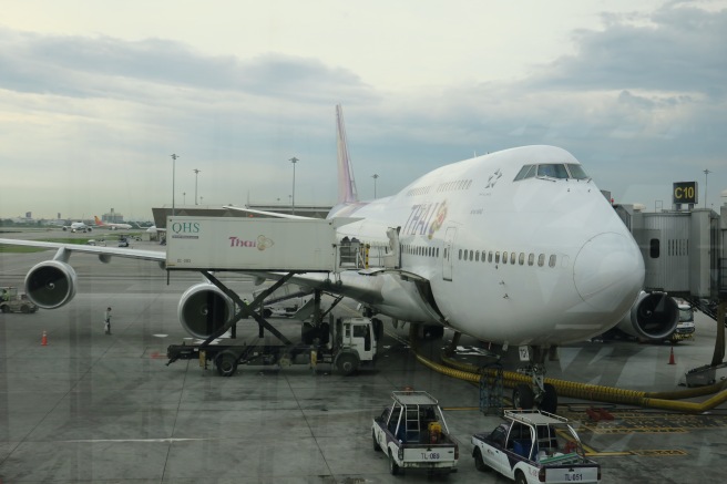 a large airplane at an airport