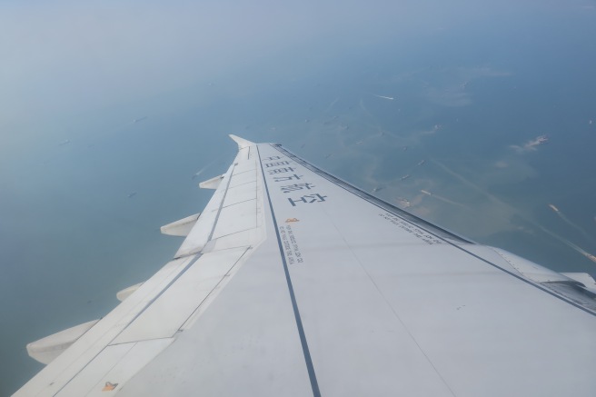 the wing of an airplane