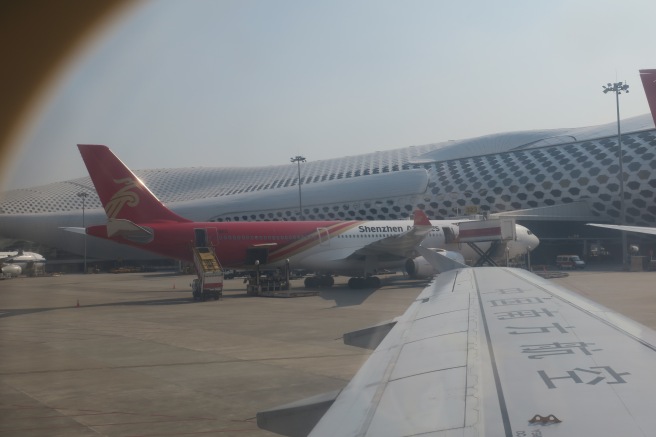 a plane parked at an airport