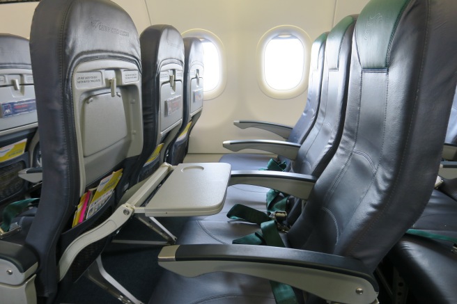 a row of seats in an airplane