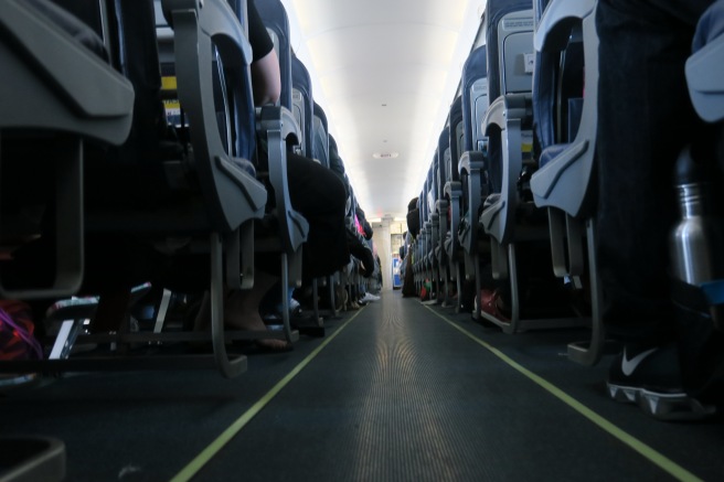 a row of seats on an airplane