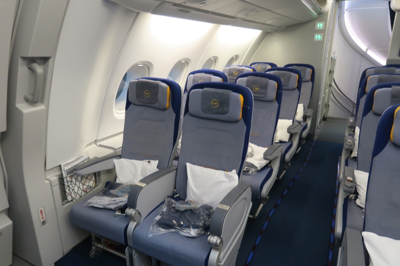 a row of seats in an airplane