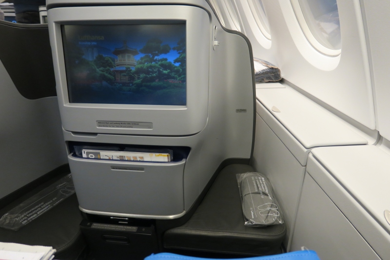 a tv on a seat in a plane