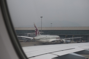 an airplane parked at an airport