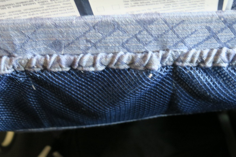 a close up of a blue fabric