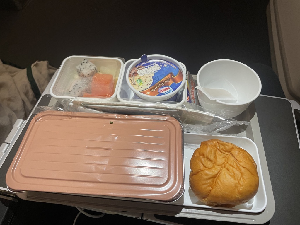 a tray of food on a table