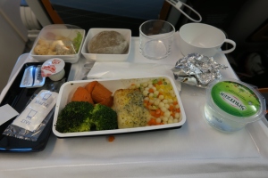 a tray of food on a table