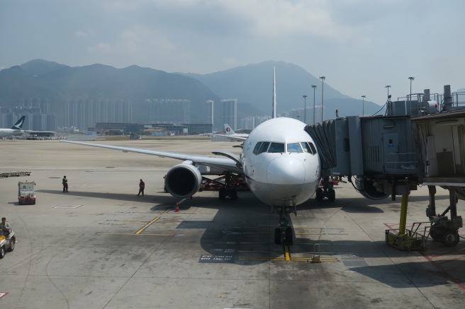 a plane parked at an airport