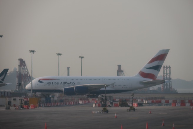 an airplane on the runway