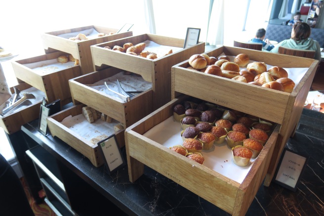 a group of wooden boxes with food in them