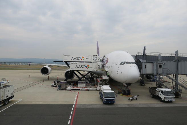 an airplane parked on a runway