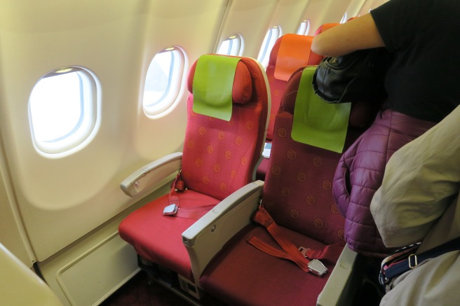 a row of seats on an airplane