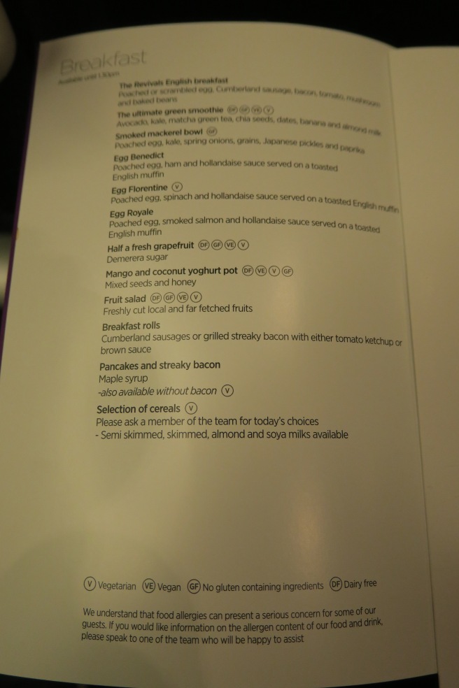 a menu of a restaurant