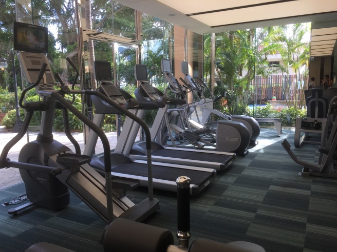 a room with treadmills and exercise machines