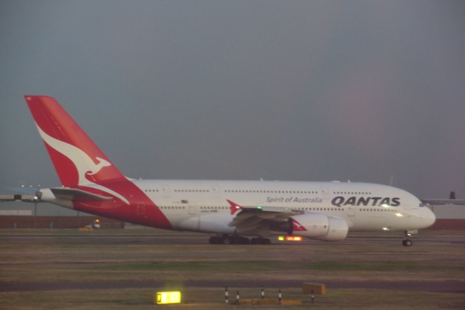 a large airplane on a runway