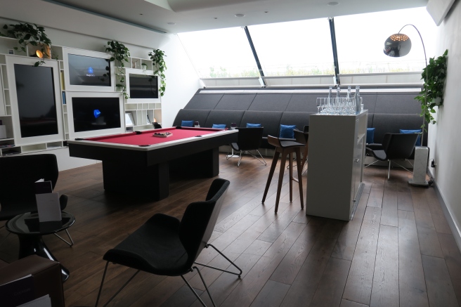 a pool table in a room