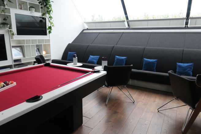 a pool table in a room