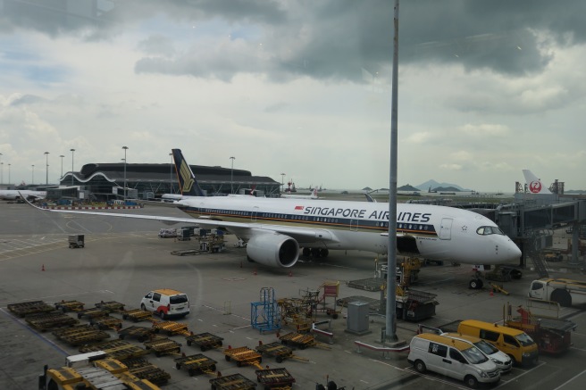 an airplane parked at an airport