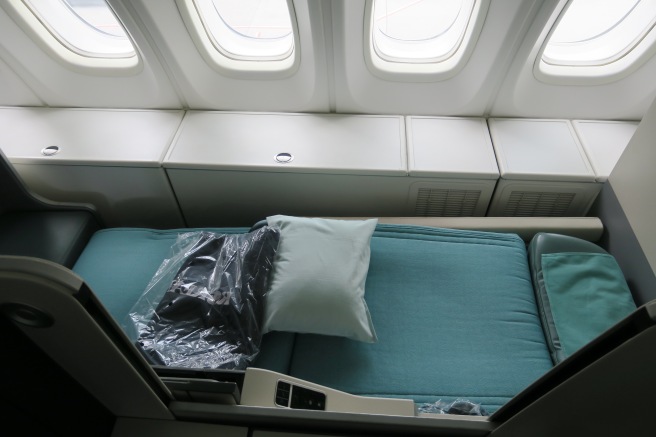 a bed in an airplane