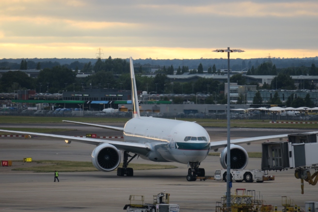 an airplane on the runway