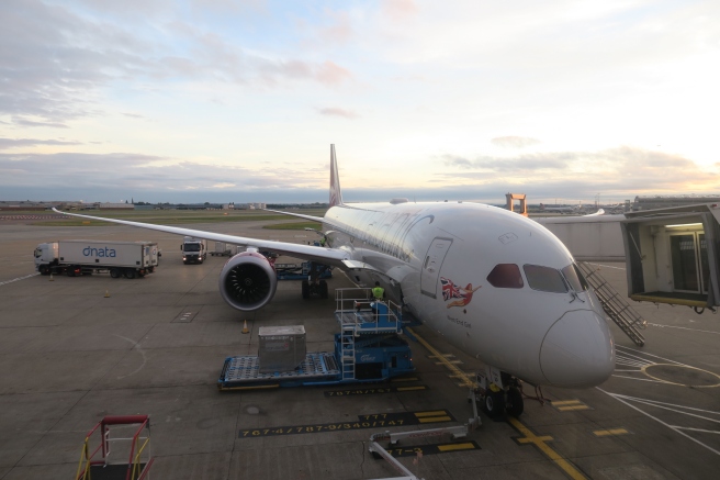 an airplane parked at an airport