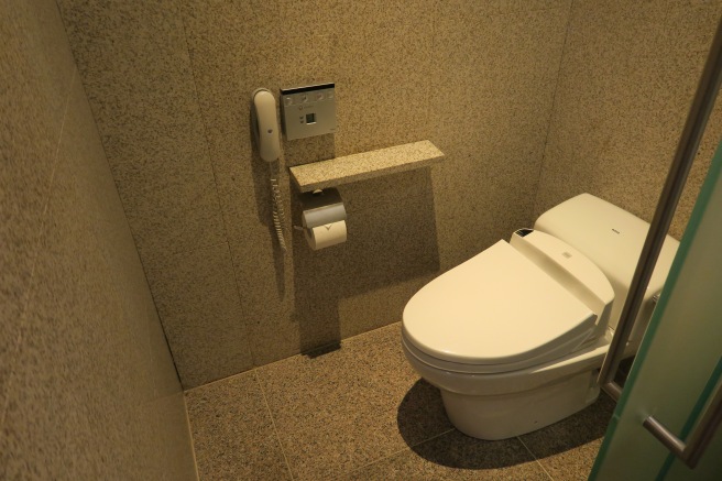 a toilet in a bathroom