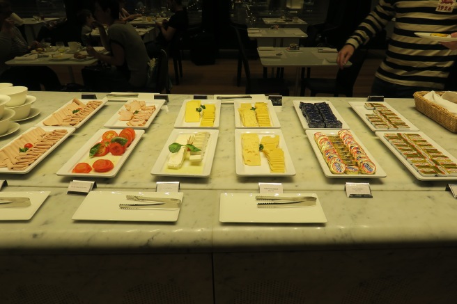 a table with plates of food