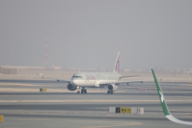 a plane on the runway