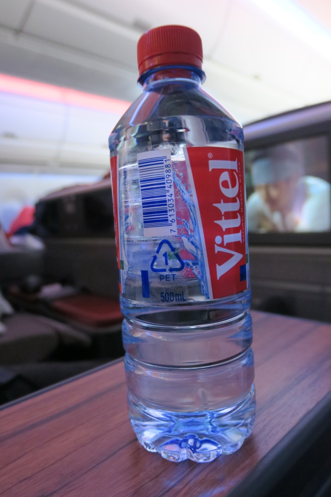 a water bottle on a table