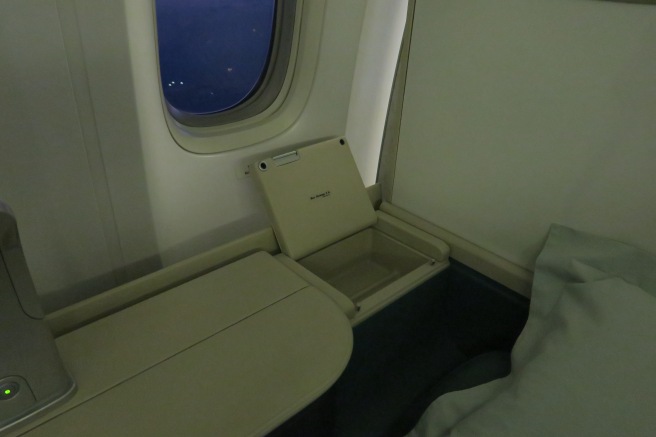 a seat in an airplane