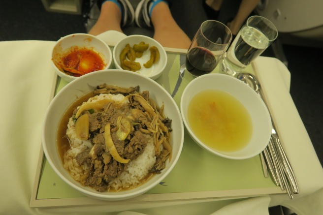 a tray with food on it