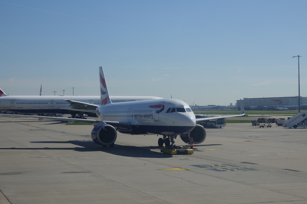 a plane on the runway