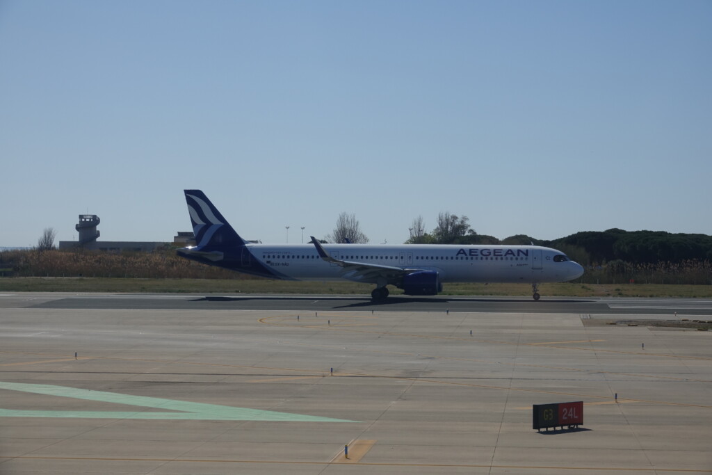 a plane on the runway