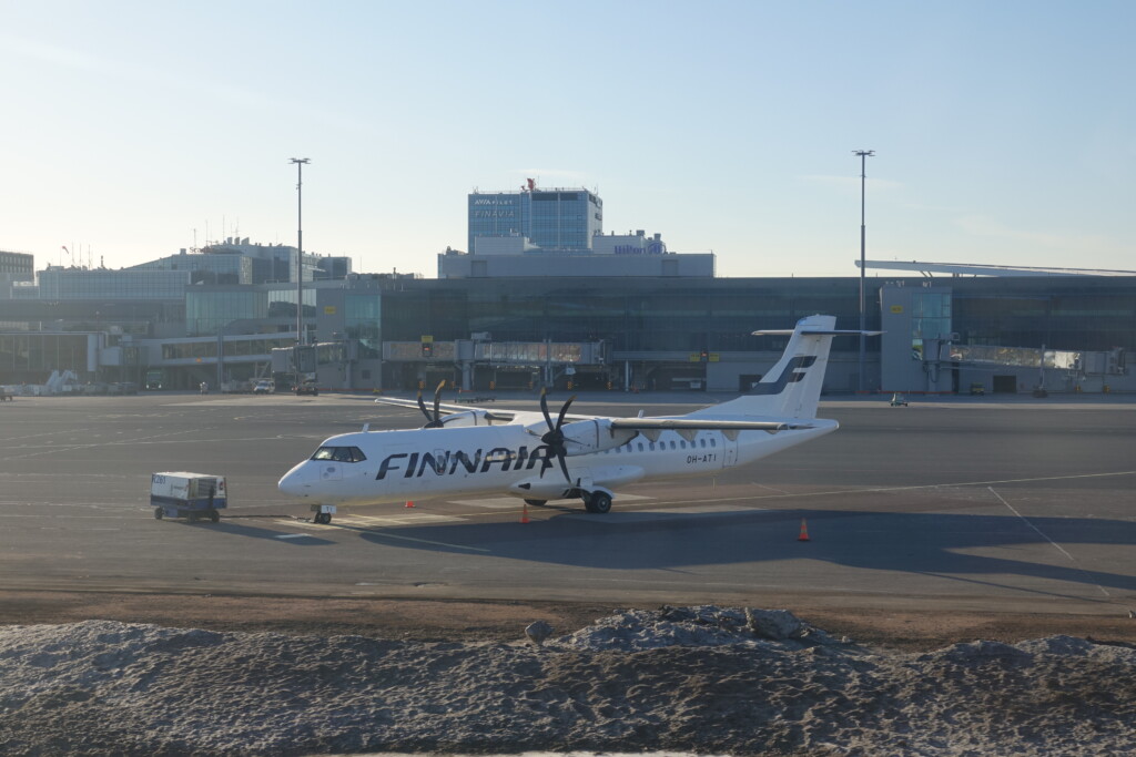 a plane on the runway