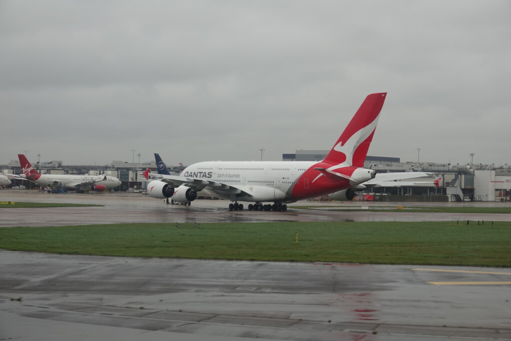 a large airplane on a runway