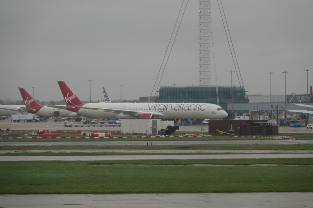 a plane on the runway