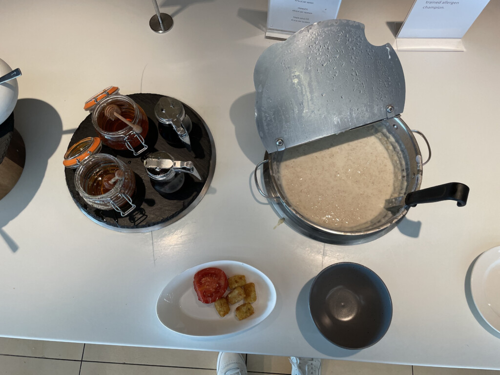 a pot of food on a table