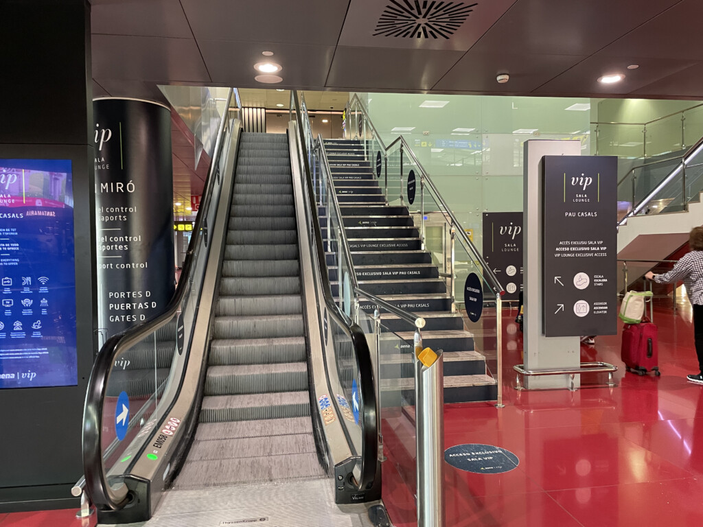 an escalator in a building