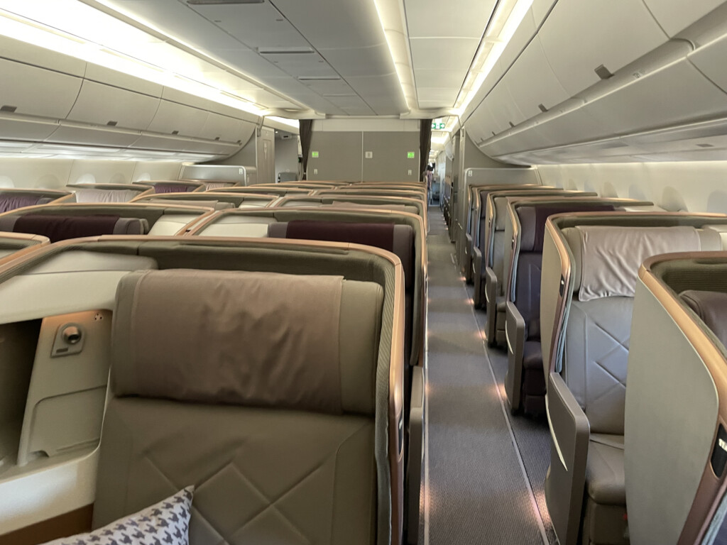 a row of seats on an airplane