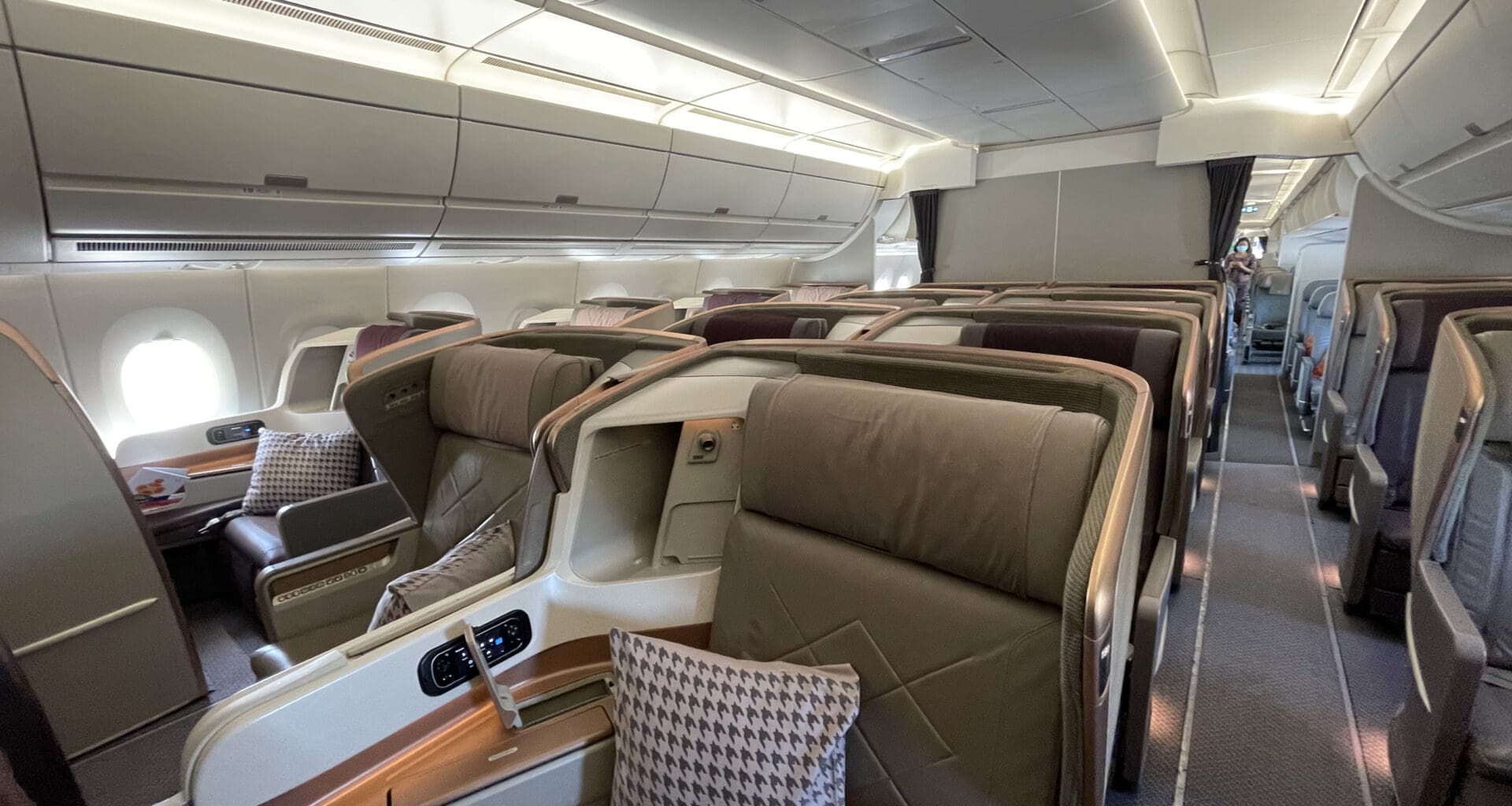 a row of seats in an airplane