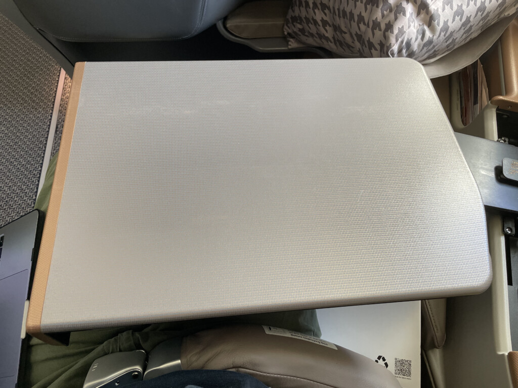 a table on a plane