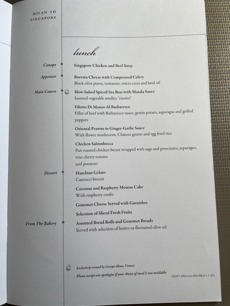 a menu of a restaurant