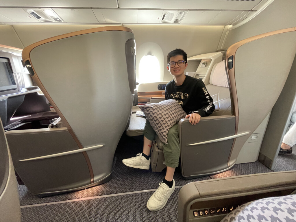 a man sitting in an airplane